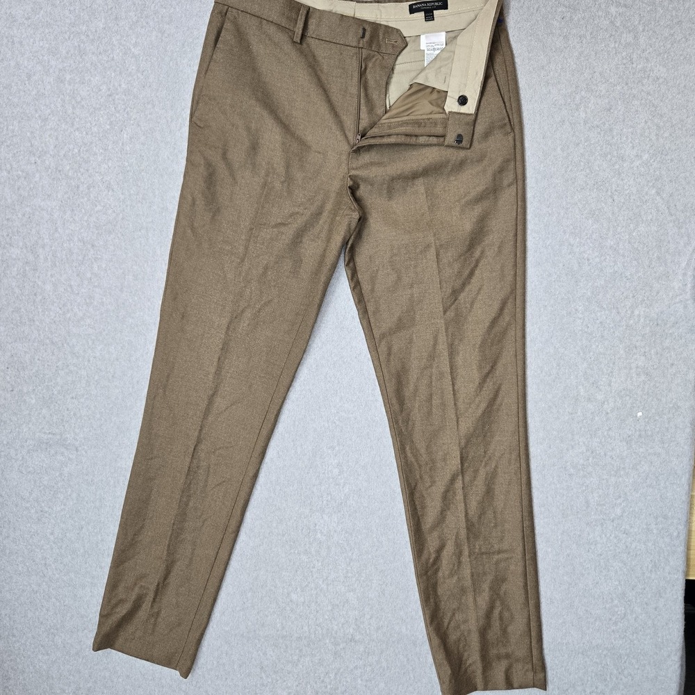 Banana Republic Men Pants 32X34 Brown Fabbrica Alta Wool Dress Tapered NWT